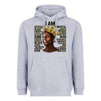 Heather Grey afro man black king i am Heavyweight Hoodie - texasbilliewilder