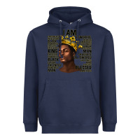 Navy afro man black king i am Heavyweight Hoodie - texasbilliewilder