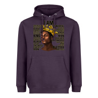 Plum afro man black king i am Heavyweight Hoodie - texasbilliewilder