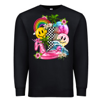 Black summer smile face and beach vibes with rainbow tbw Premium Sweatshirt - texasbilliewilder