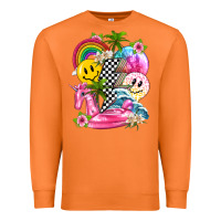Carrot summer smile face and beach vibes with rainbow tbw Premium Sweatshirt - texasbilliewilder