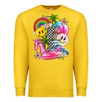 Lemon summer smile face and beach vibes with rainbow tbw Premium Sweatshirt - texasbilliewilder