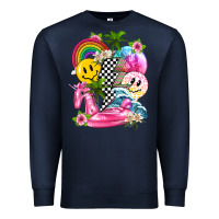 Navy summer smile face and beach vibes with rainbow tbw Premium Sweatshirt - texasbilliewilder
