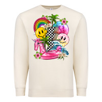 Sandshell summer smile face and beach vibes with rainbow tbw Premium Sweatshirt - texasbilliewilder