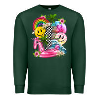 Sports Green summer smile face and beach vibes with rainbow tbw Premium Sweatshirt - texasbilliewilder