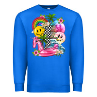 True Royal summer smile face and beach vibes with rainbow tbw Premium Sweatshirt - texasbilliewilder