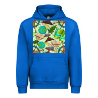 Cobalt geography class seamless pattern Urban Hoodie - BundleAndBundleShop