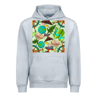 Heather Grey geography class seamless pattern Urban Hoodie - BundleAndBundleShop