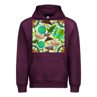 Mauve Wine geography class seamless pattern Urban Hoodie - BundleAndBundleShop