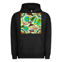 Pigment Black geography class seamless pattern Urban Hoodie - BundleAndBundleShop