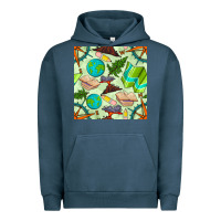Pigment Midnight Navy geography class seamless pattern Urban Hoodie - BundleAndBundleShop