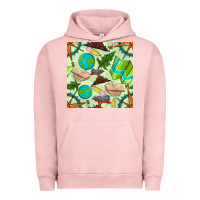 Pigment Salmon geography class seamless pattern Urban Hoodie - BundleAndBundleShop
