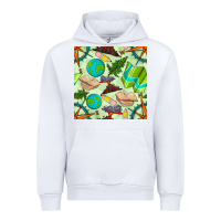 White geography class seamless pattern Urban Hoodie - BundleAndBundleShop