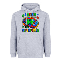 Heather Grey autism is his superpower ripped Heavyweight Hoodie - Zillion Design Studio