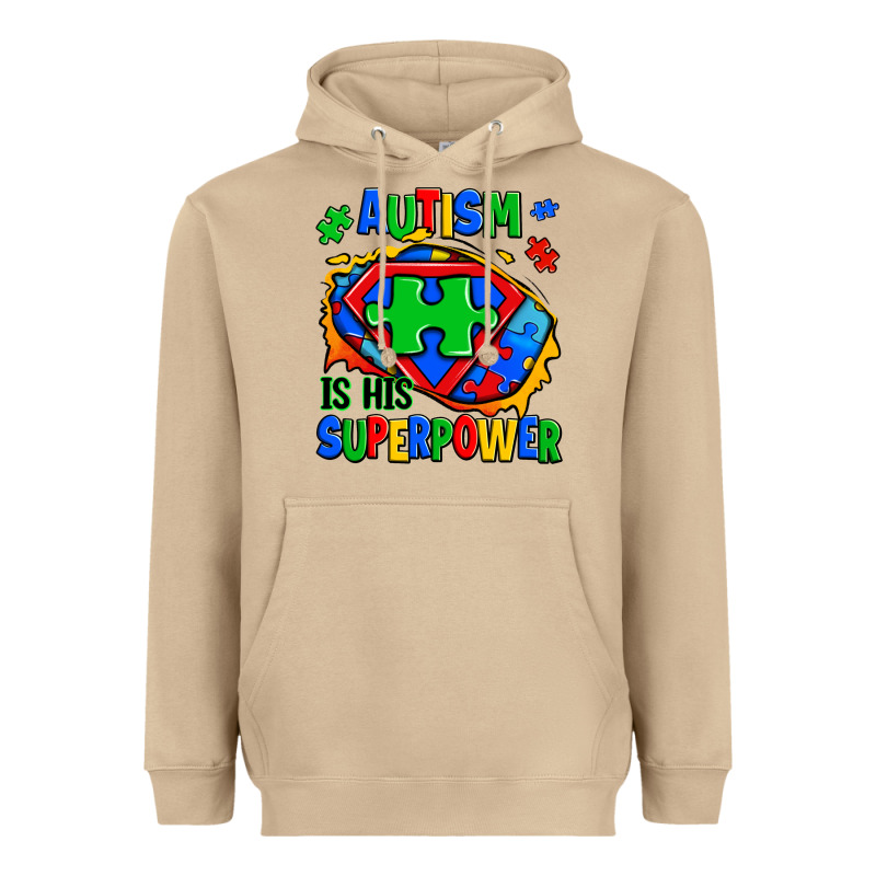 Autism Is His Superpower Ripped Heavyweight Hoodie by Zillion Design Studio | Teevron