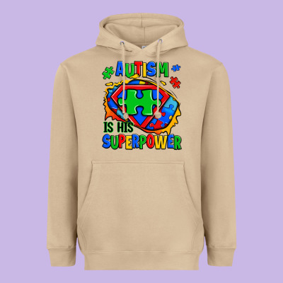 Autism Is His Superpower Ripped Heavyweight Hoodie Designed By Zillion Design Studio