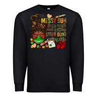 Black messy bun face mask & getting stuff done  #nurselife Premium Sweatshirt - Zillion Design Studio