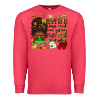 Cardinal messy bun face mask & getting stuff done  #nurselife Premium Sweatshirt - Zillion Design Studio