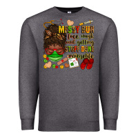 Charcoal Heather messy bun face mask & getting stuff done  #nurselife Premium Sweatshirt - Zillion Design Studio