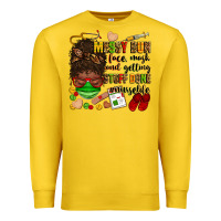 Lemon messy bun face mask & getting stuff done  #nurselife Premium Sweatshirt - Zillion Design Studio