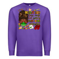 Purple messy bun face mask & getting stuff done  #nurselife Premium Sweatshirt - Zillion Design Studio