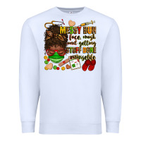 White messy bun face mask & getting stuff done  #nurselife Premium Sweatshirt - Zillion Design Studio