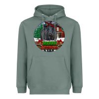 Sage Black Angus Cattle Merry Christmas Heavyweight Hoodie - RanaPortraitStore