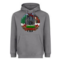 Storm Black Angus Cattle Merry Christmas Heavyweight Hoodie - RanaPortraitStore