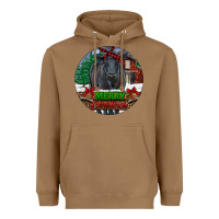 Toasted Coconut Black Angus Cattle Merry Christmas Heavyweight Hoodie - RanaPortraitStore