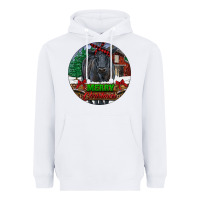 White Black Angus Cattle Merry Christmas Heavyweight Hoodie - RanaPortraitStore