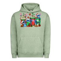 Pigment Oil Green christmas stitch coffee Urban Hoodie - Jasminsmagicworld