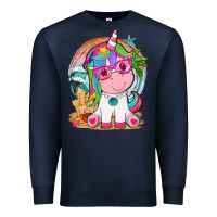 Navy summer unicorn tbw Premium Sweatshirt - texasbilliewilder