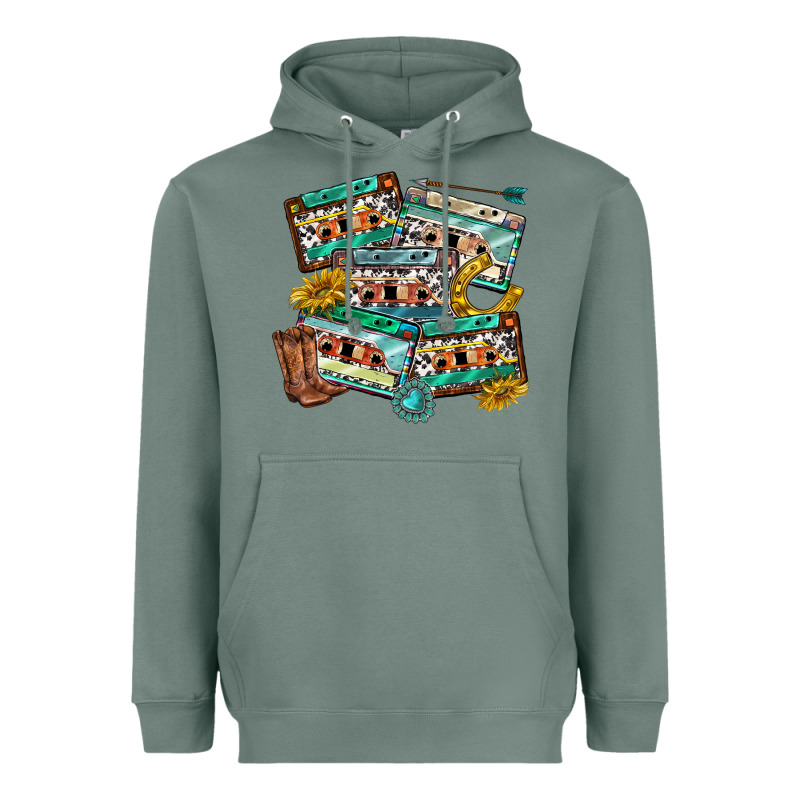 90s Country Casette Tapes Heavyweight Hoodie by texasbilliewilder | Teevron