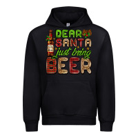 Black dear santa just bring a beer with a beer bottle Urban Hoodie - AdoDesignShop