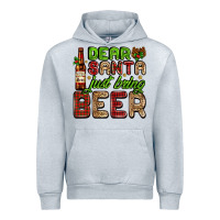 Heather Grey dear santa just bring a beer with a beer bottle Urban Hoodie - AdoDesignShop