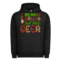 Pigment Black dear santa just bring a beer with a beer bottle Urban Hoodie - AdoDesignShop