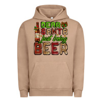 Pigment Burro dear santa just bring a beer with a beer bottle Urban Hoodie - AdoDesignShop