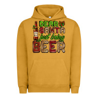 Pigment Peanut Butter dear santa just bring a beer with a beer bottle Urban Hoodie - AdoDesignShop