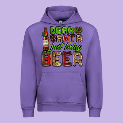 Dear Santa Just Bring A Beer With A Beer Bottle Urban Hoodie Designed By Adodesignshop