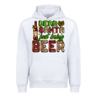 White dear santa just bring a beer with a beer bottle Urban Hoodie - AdoDesignShop