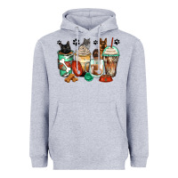 Heather Grey german shepherd black and grey cat coffee cups Heavyweight Hoodie - Zillion Design Studio