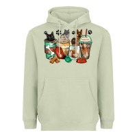 Matcha german shepherd black and grey cat coffee cups Heavyweight Hoodie - Zillion Design Studio