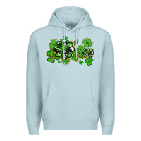 Blue Mist cowhide and leopard shamrocks Premium Hoodie - AdoDesignShop