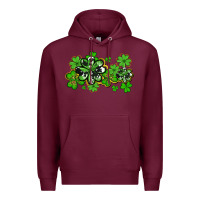 Burgundy cowhide and leopard shamrocks Premium Hoodie - AdoDesignShop