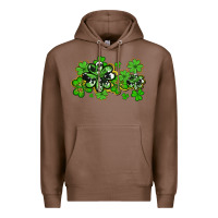 Chestnut cowhide and leopard shamrocks Premium Hoodie - AdoDesignShop