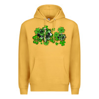 Mustard cowhide and leopard shamrocks Premium Hoodie - AdoDesignShop