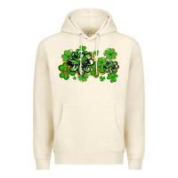 Sandshell cowhide and leopard shamrocks Premium Hoodie - AdoDesignShop