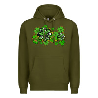 Army Green cowhide and leopard shamrocks Premium Hoodie - AdoDesignShop