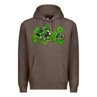 Coffee cowhide and leopard shamrocks Premium Hoodie - AdoDesignShop