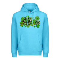 Ocean Blue cowhide and leopard shamrocks Premium Hoodie - AdoDesignShop